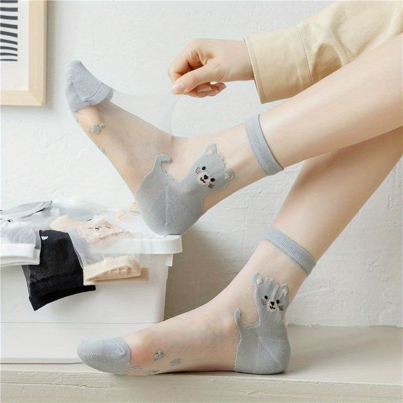 Niedliche Socken mit Cartoon-Katzen-Print