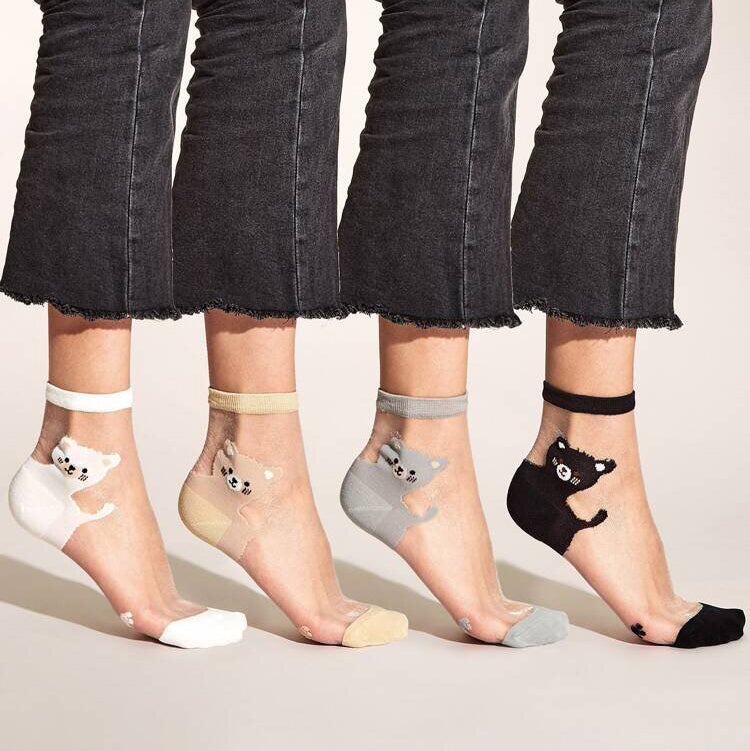 Niedliche Socken mit Cartoon-Katzen-Print