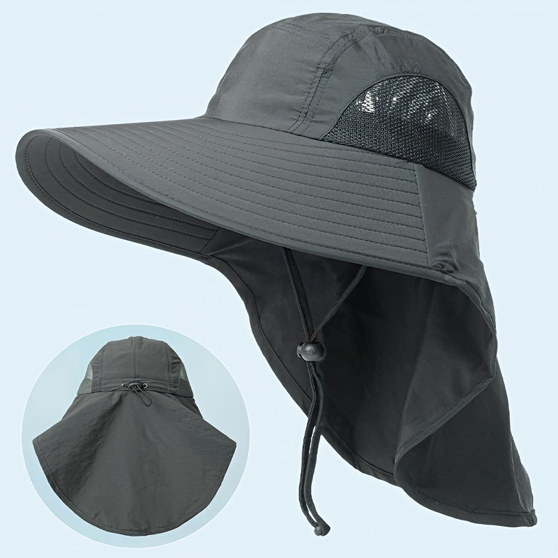 Unisex-Sonnenhut mit breiter Krempe und Nackenschutz