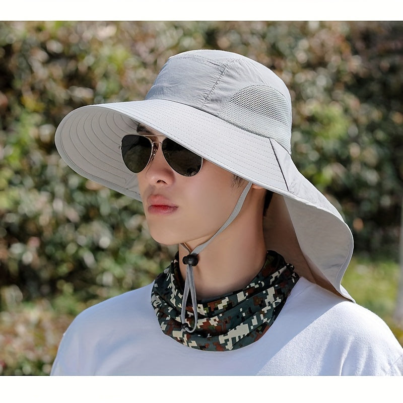 Unisex-Sonnenhut mit breiter Krempe und Nackenschutz