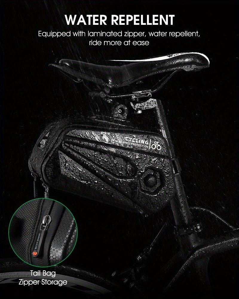 BIKING Fahrradhecktasche 2,6L - Wasserdichte Hartschale mit Reflektor streifen für Mountainbike & Rennrad