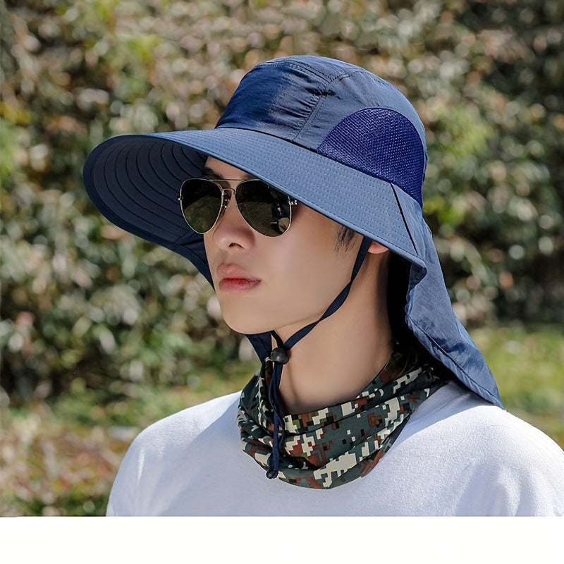 Unisex-Sonnenhut mit breiter Krempe und Nackenschutz
