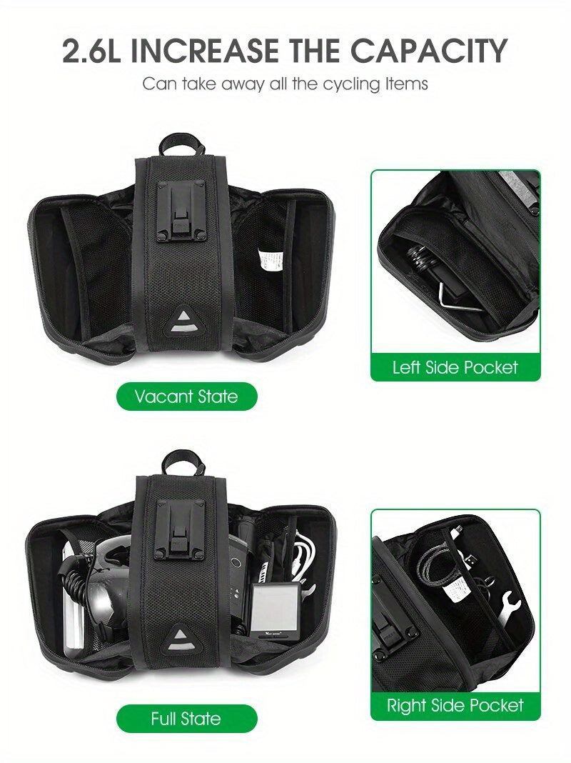 BIKING Fahrradhecktasche 2,6L - Wasserdichte Hartschale mit Reflektor streifen für Mountainbike & Rennrad