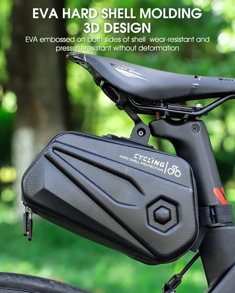 BIKING Fahrradhecktasche 2,6L - Wasserdichte Hartschale mit Reflektor streifen für Mountainbike & Rennrad