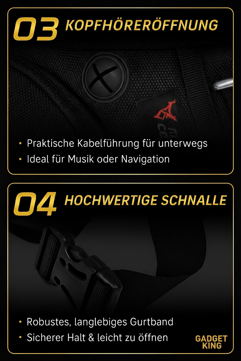 Motorradtasche Details mit Logo