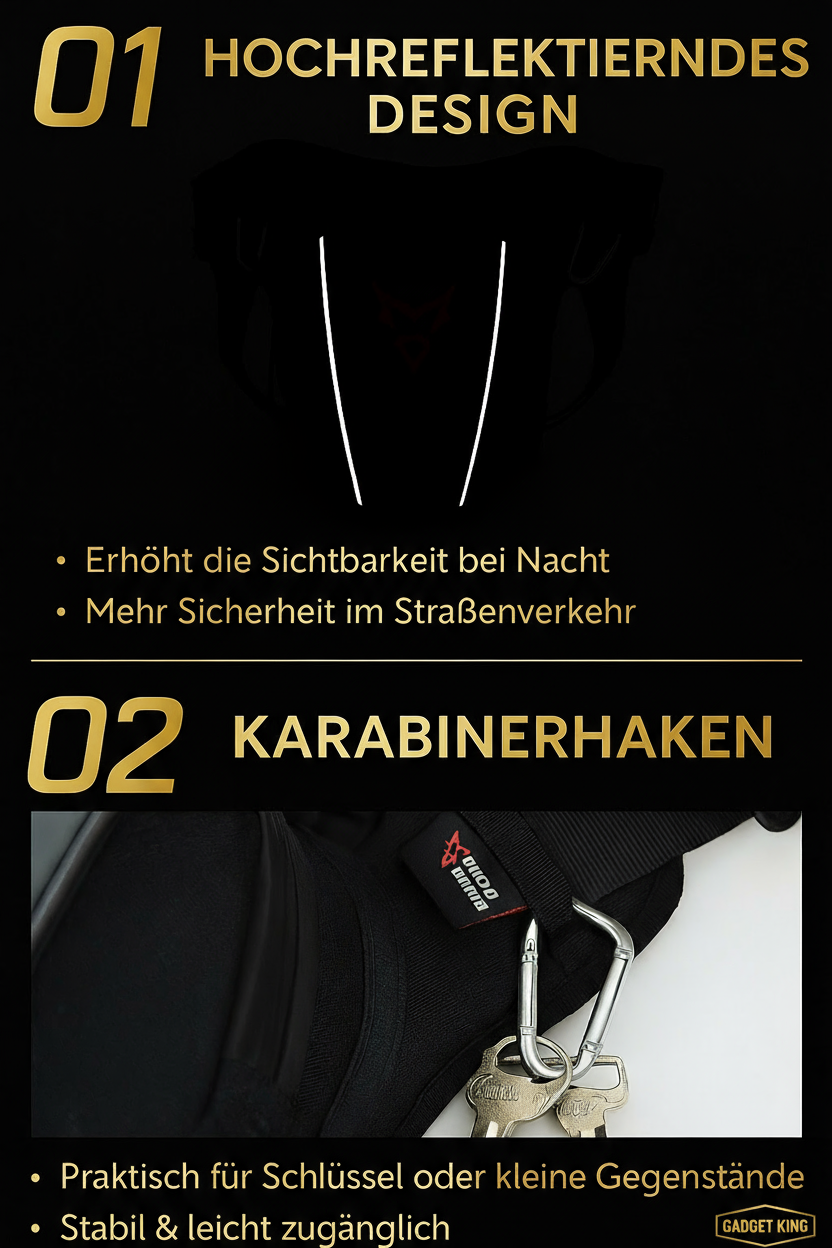 Motorradtasche Features mit Logo