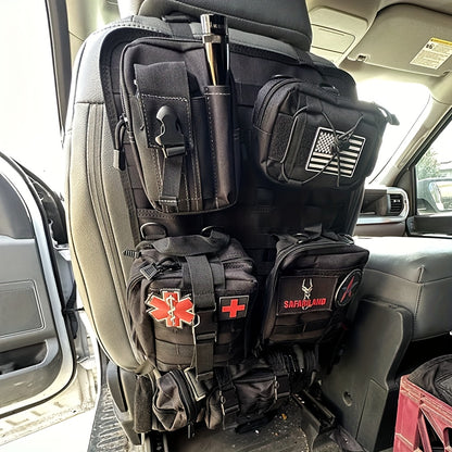 Taktischer Autositz-Organizer mit modularen Taschen