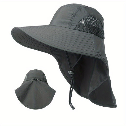 Unisex-Sonnenhut mit breiter Krempe und Nackenschutz