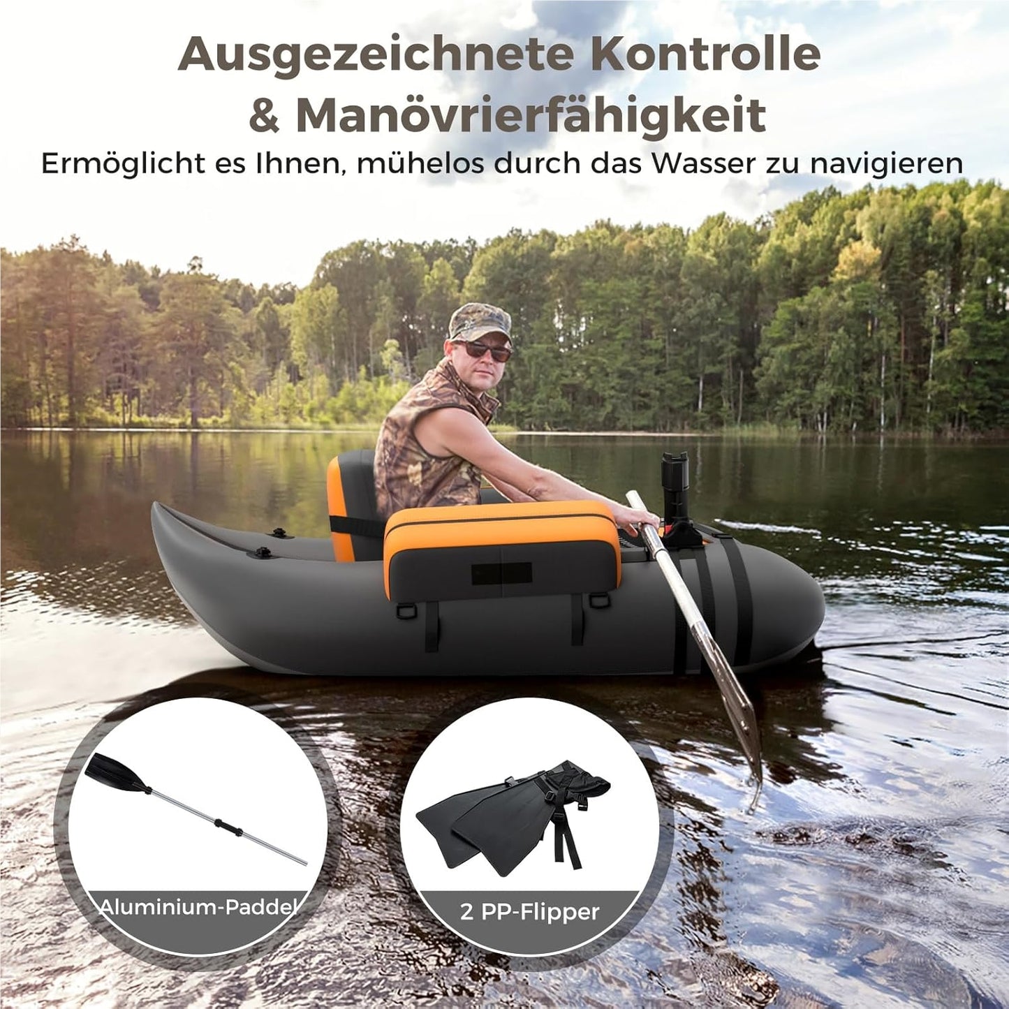 Fischerboot mit verstellbarer Rückenlehne