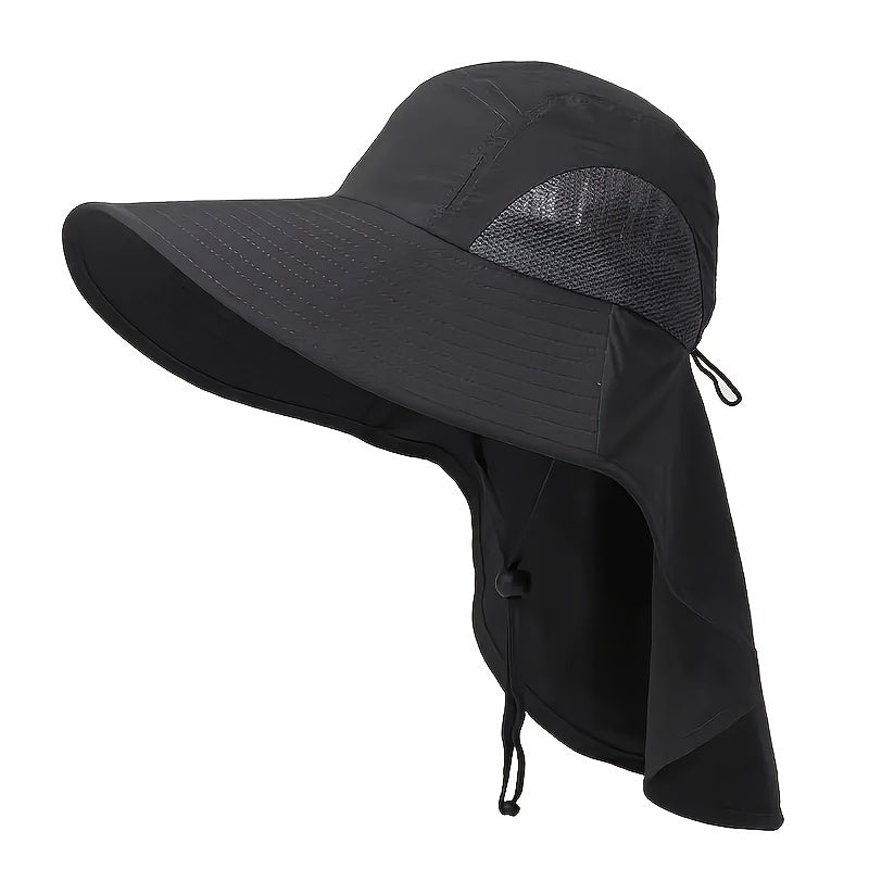 Unisex-Sonnenhut mit breiter Krempe und Nackenschutz