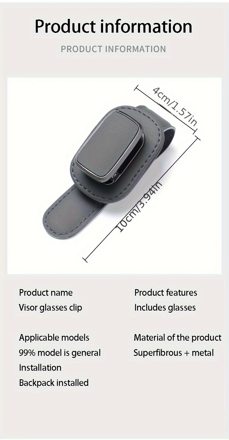 Robuster Clip für die Sonnenblende aus PU-Leder