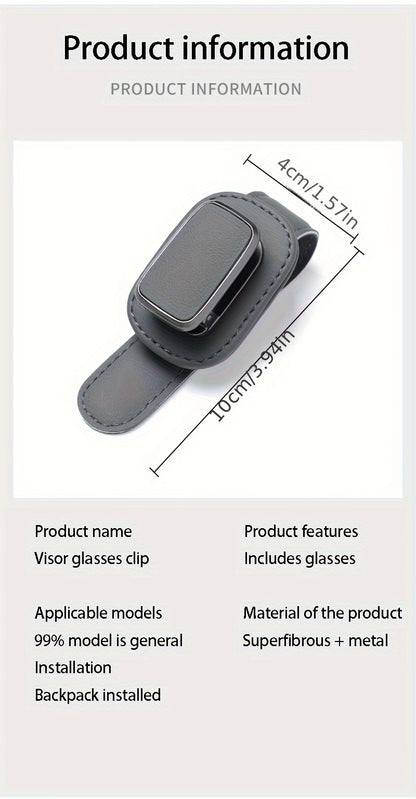 Robuster Clip für die Sonnenblende aus PU-Leder