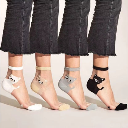 Niedliche Socken mit Cartoon-Katzen-Print