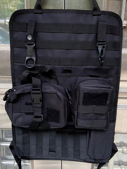 Taktischer Autositz-Organizer mit modularen Taschen