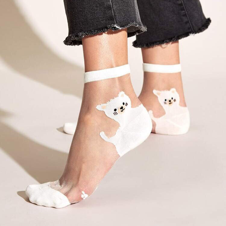 Niedliche Socken mit Cartoon-Katzen-Print