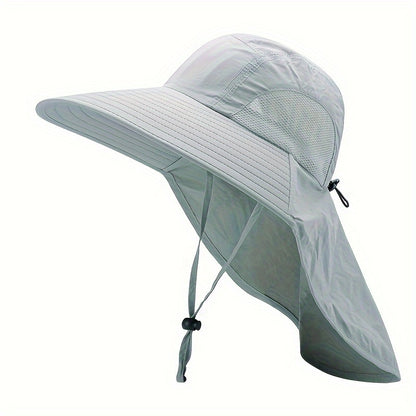 Unisex-Sonnenhut mit breiter Krempe und Nackenschutz