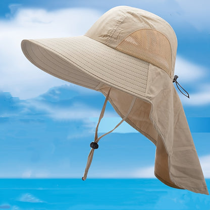 Unisex-Sonnenhut mit breiter Krempe und Nackenschutz