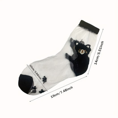 Niedliche Socken mit Cartoon-Katzen-Print