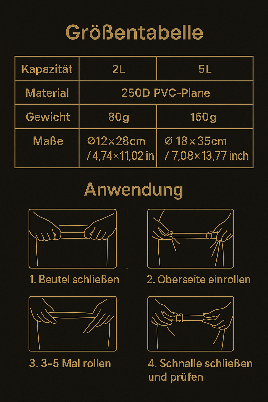 Hochwertige Trockensäcke 5 Liter