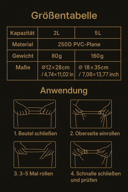 Hochwertige Trockensäcke 5 Liter