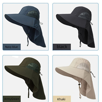 Unisex-Sonnenhut mit breiter Krempe und Nackenschutz