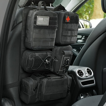 Taktischer Autositz-Organizer mit modularen Taschen