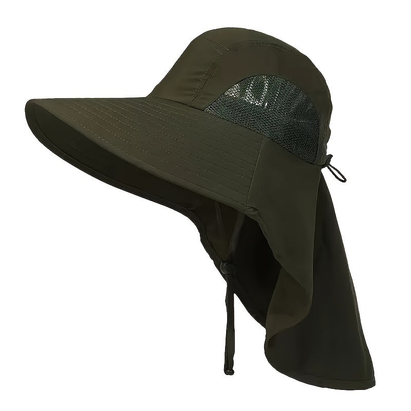 Unisex-Sonnenhut mit breiter Krempe und Nackenschutz