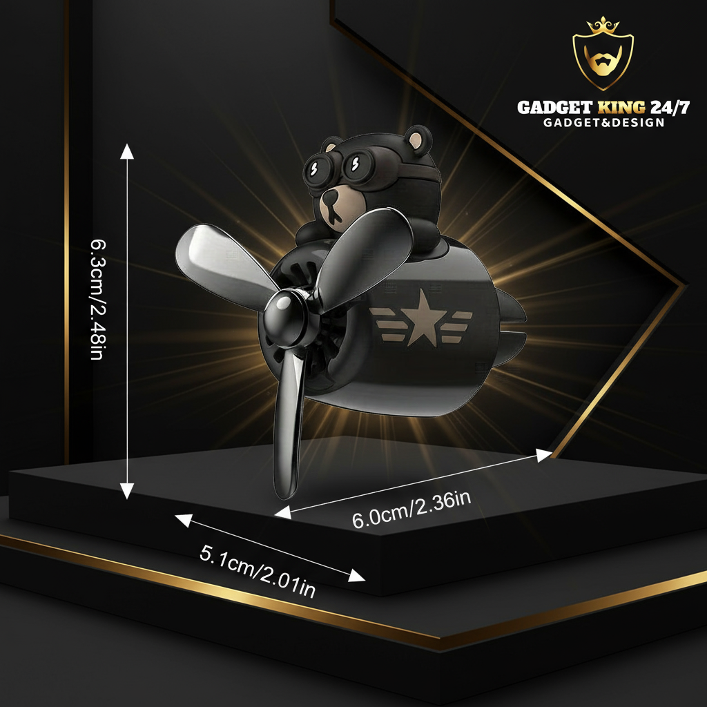 Bärenlufterfrischer mit Maßen und Logo