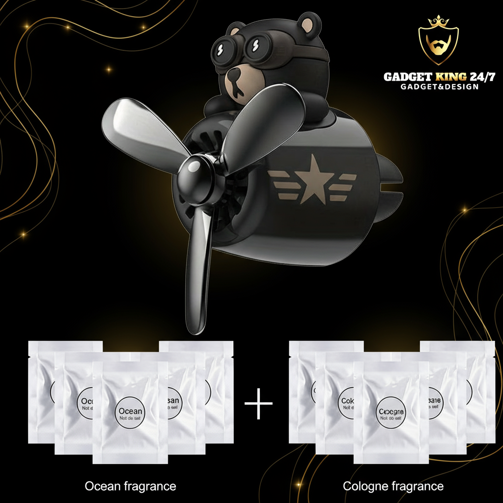 Bärenlufterfrischer Schwarz-Gold mit Logo