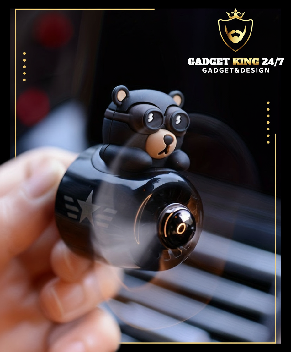 Bärenlufterfrischer Schwarz-Gold mit Logo