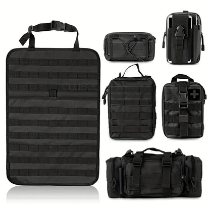 Taktischer Autositz-Organizer mit modularen Taschen