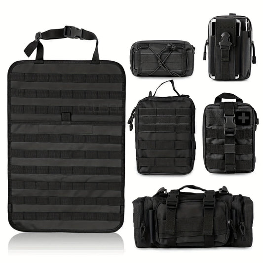 Taktischer Autositz-Organizer mit modularen Taschen