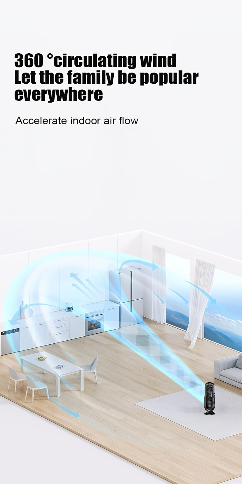 Tragbare Klimaanlage, Ventilator und Heizung