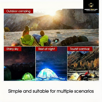 Campingzelt mit Logo oben rechts