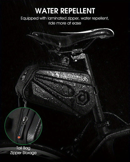 BIKING Fahrradhecktasche 2,6L - Wasserdichte Hartschale mit Reflektor streifen für Mountainbike & Rennrad