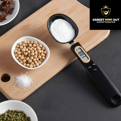 Digitaler Messlöffel schwarz mit Gadget King Logo
