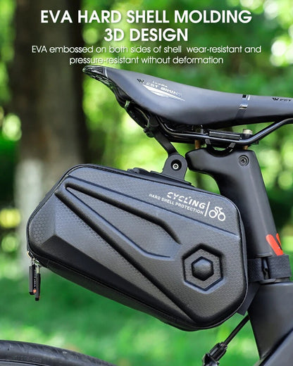 BIKING Fahrradhecktasche 2,6L - Wasserdichte Hartschale mit Reflektor streifen für Mountainbike & Rennrad