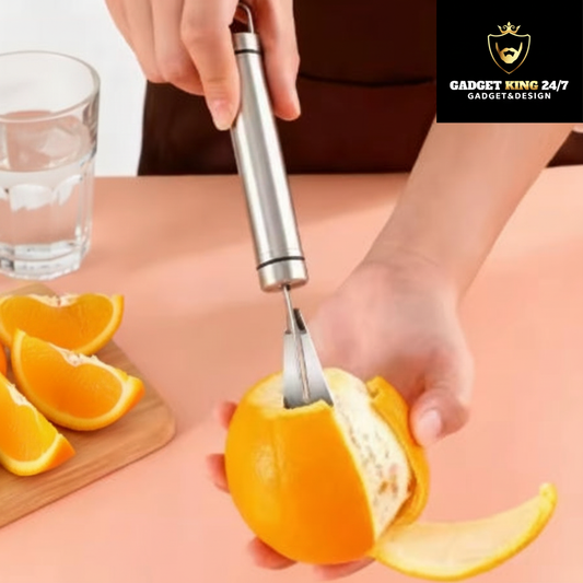 Edelstahl Obstentferner mit Gadget King Logo