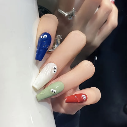Nagelkunstaufkleber mit lustigem Ausdrucksdesign
