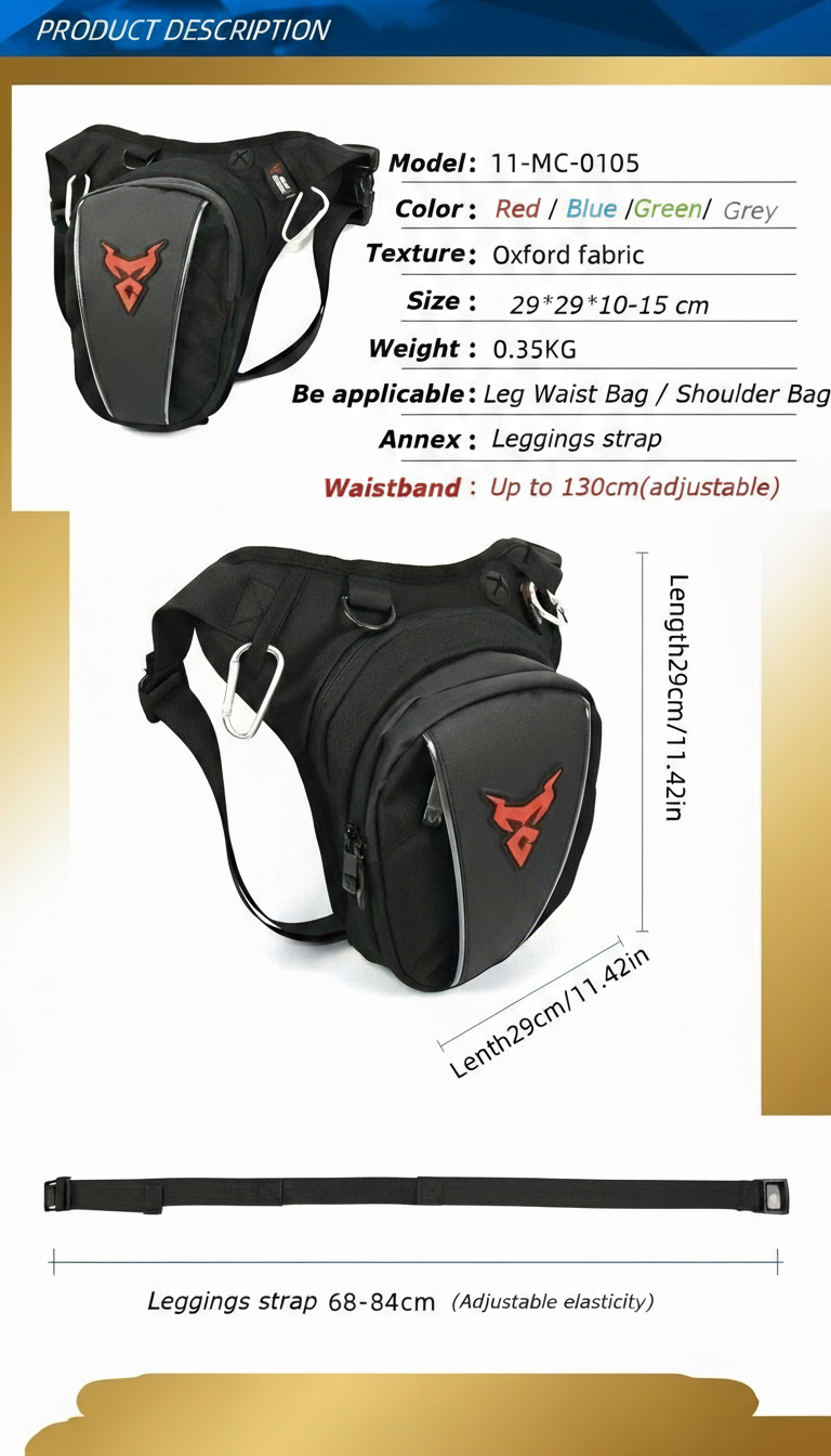 Motorrad-Beintasche 3 ohne Logo